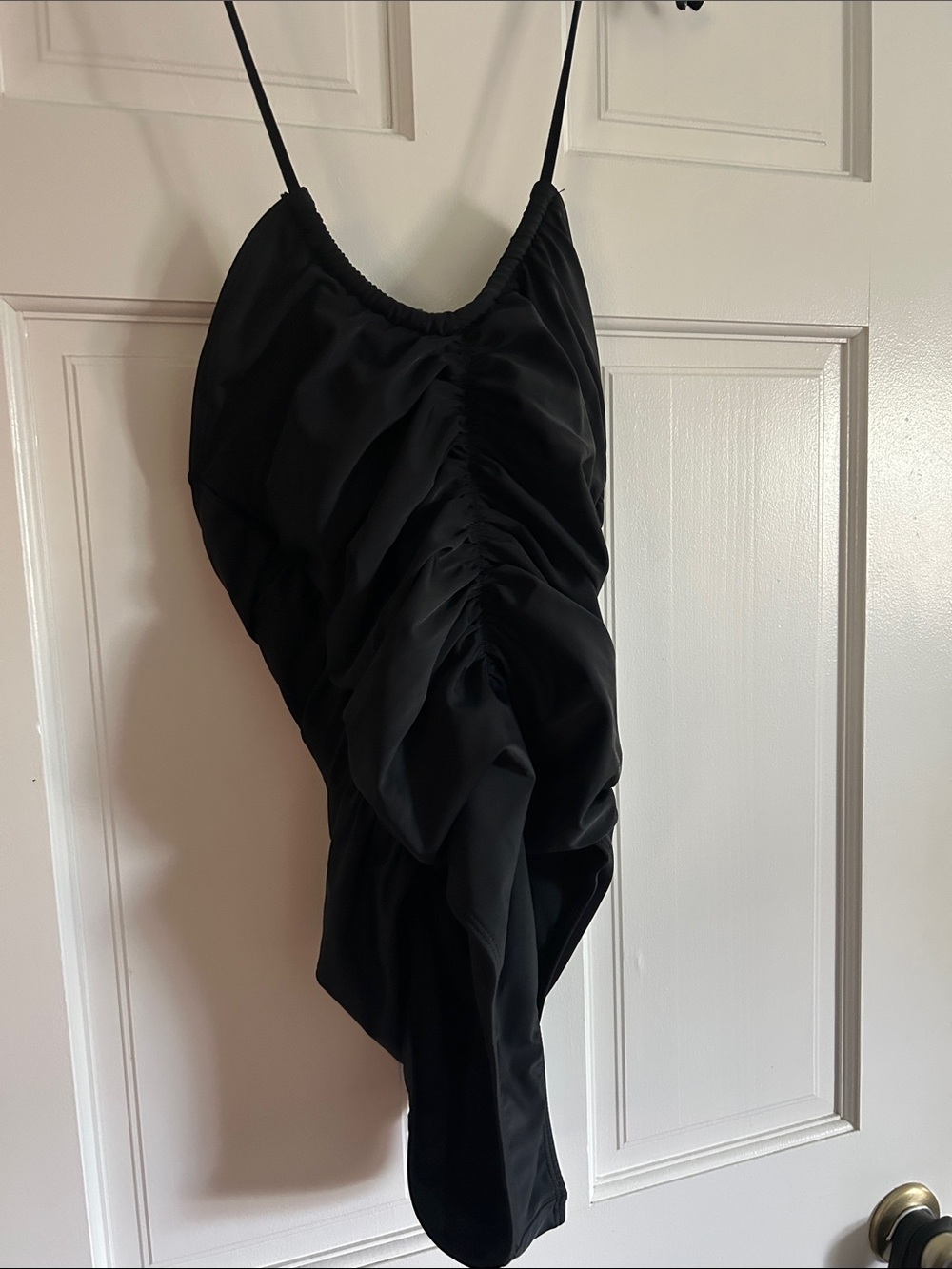 Black Ruched One-Piece Women's Swimwear